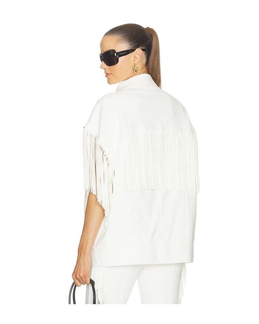 Norma Kamali White Sleeveless Oversized Jean Jacket