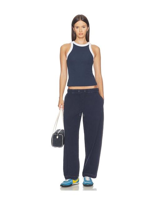 Hudson Blue Ribbed Racer Tank Top