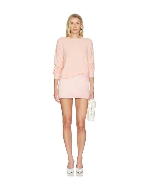 Bobi Pink Crewneck Boxy Sweater