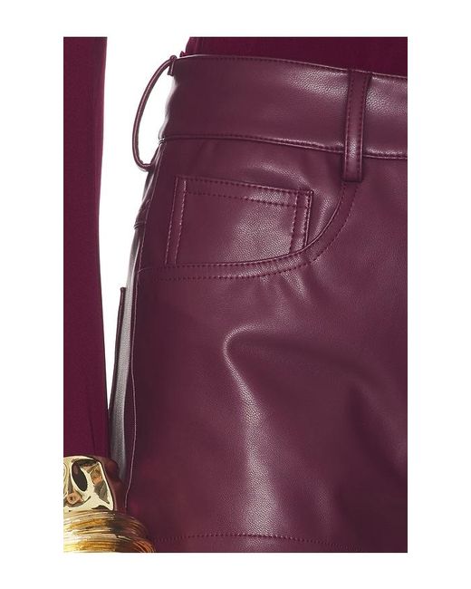 Norma Kamali Red High Waist Jean Short