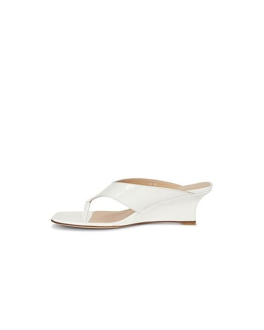 Stuart Weitzman White Vinnie Wedge Thong Sandal 50