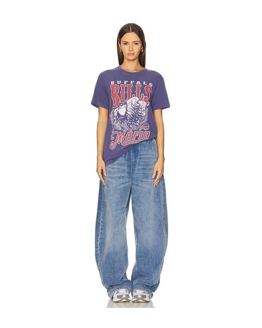 Junk Food Vintage-T-Shirt Bills Mafia in Blue für Herren