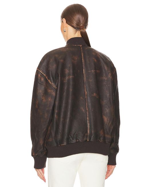 GRLFRND Distressed Leather Oversized ボンバー Brown