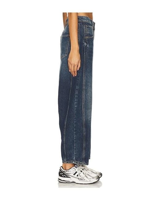Free People Blue X We The Free Good Luck Mid Rise Barrel Jeans