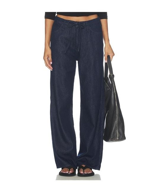 Rag & Bone Blue Phoebe Featherweight Drawstring Wide Jeans