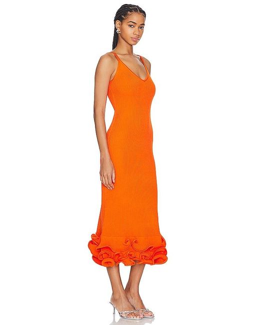 AMUR Orange Dray Midi Dress
