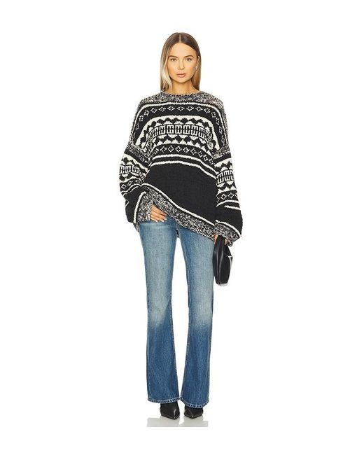 Free People Black Dani Pattern Sweater