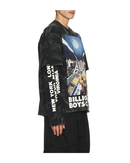 BBCICECREAM Blue Arrival Long Sleeve Tee for men
