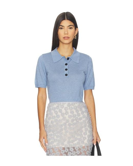 Maude Club Blue Darcy Polo Top
