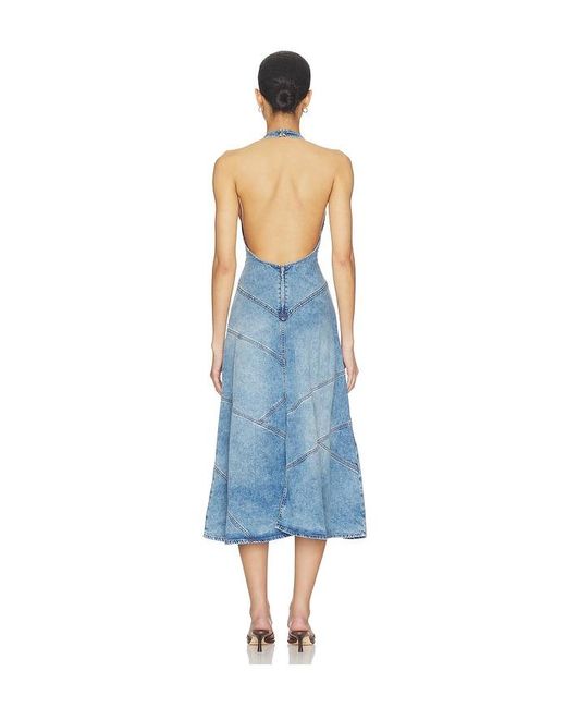EB DENIM Blue Delphi Pieced Halter Dress
