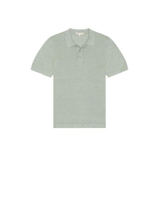 Onia Green Linen Sweater Polo for men