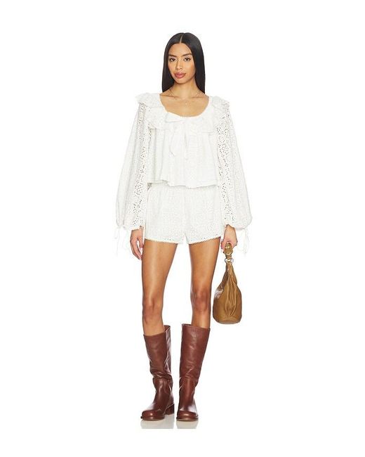 Willa Eyelet Top en White For Love & Lemons