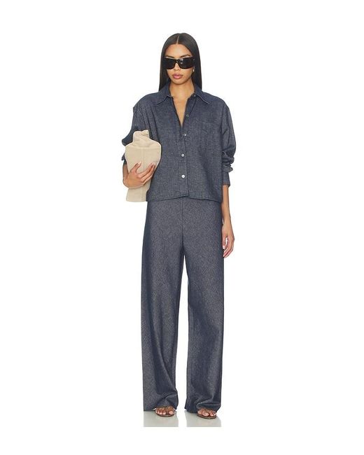 Vince Blue Cropped Long Sleeve Shirt