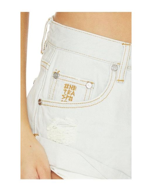 One Teaspoon Blue Bandits Low Waist Denim Shorts