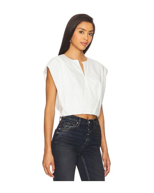 Jonathan Simkhai White Wrenli Pleated Top