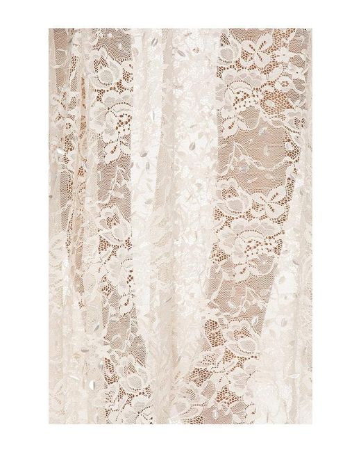 La Fuori Natural Champagne Lace Gown