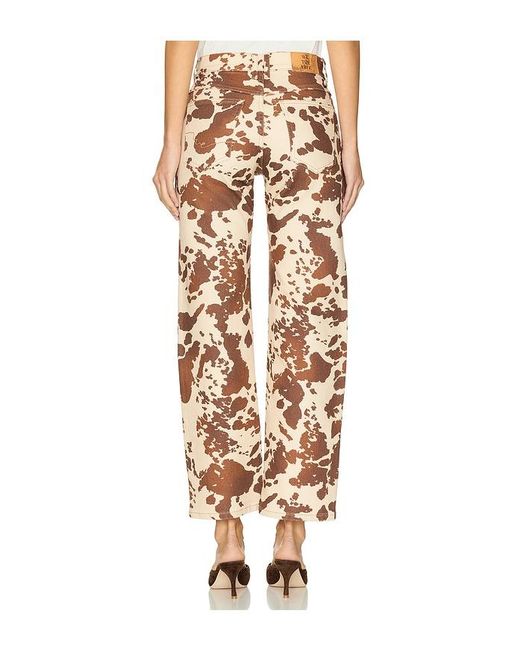 Free People White X We The Free Risk Taker Printed Wide Leg Jeans