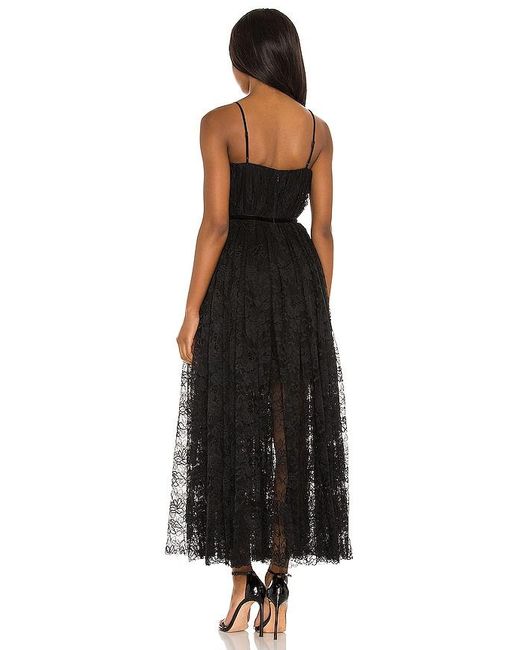 SAU LEE Black Selena Lace Dress