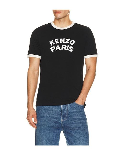 KENZO Black Paris Emblem Slim T-Shirt for men
