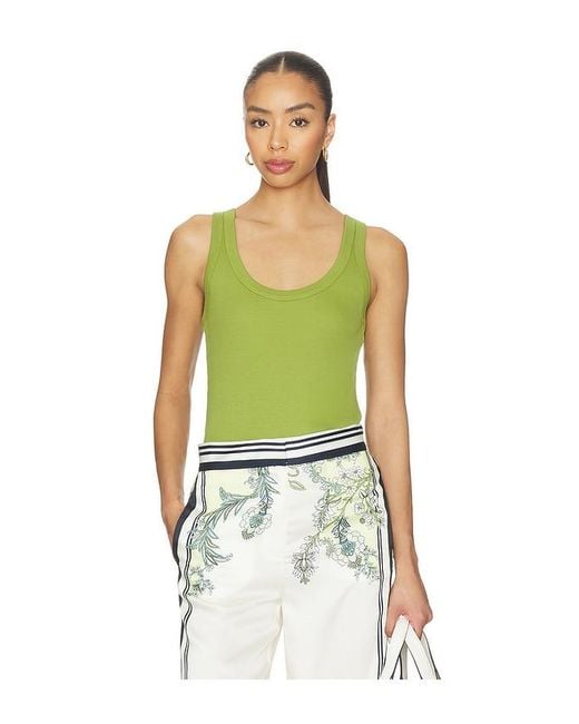 Veronica Beard Green Birke Tank Top