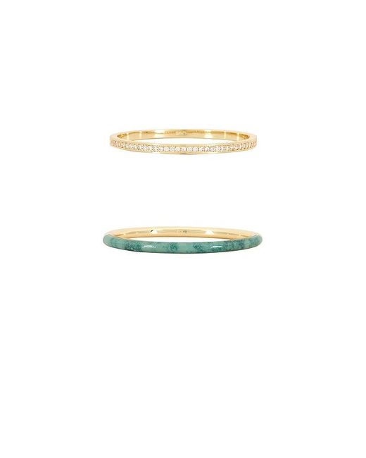 Roxanne Assoulin Multicolor Semi Stone Channel Set Hinged Cuff Set Of 2