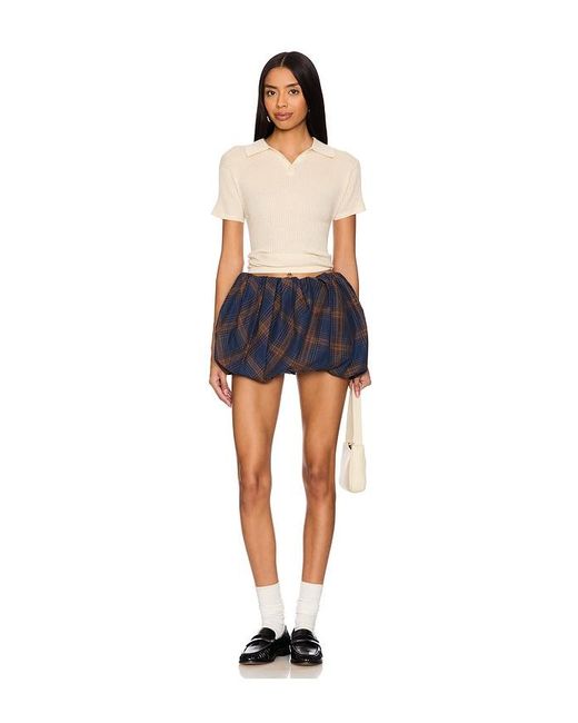 h:ours Blue Auden Mini Skirt