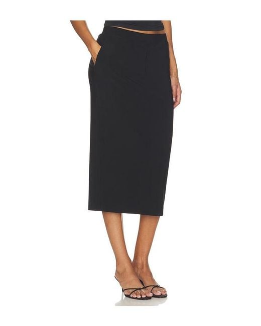 Norma Kamali Black Flat Front Straight Skirt