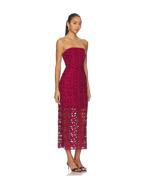 MILLY Red Katie Tile Lace Dress