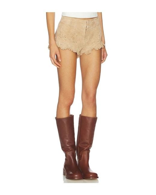 LoveShackFancy White Azalure Shorts