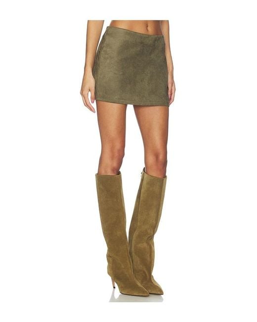 superdown Green Patsie Faux Suede Mini Skirt