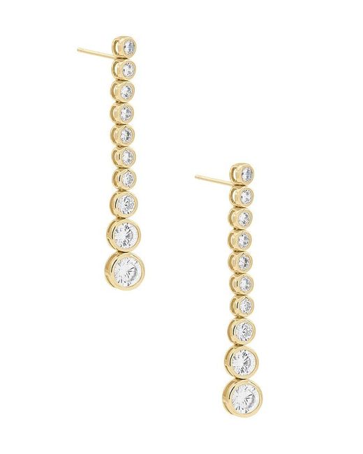 Shashi White Bezel Diamond Drop Earring