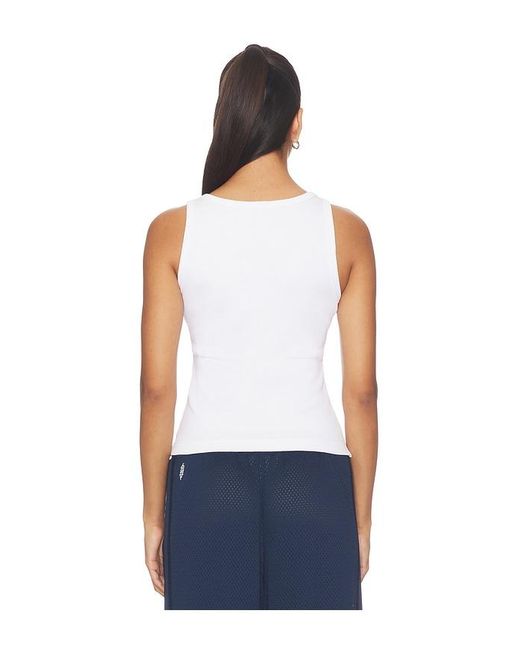 Casablanca Blue Ribbed Tank Top