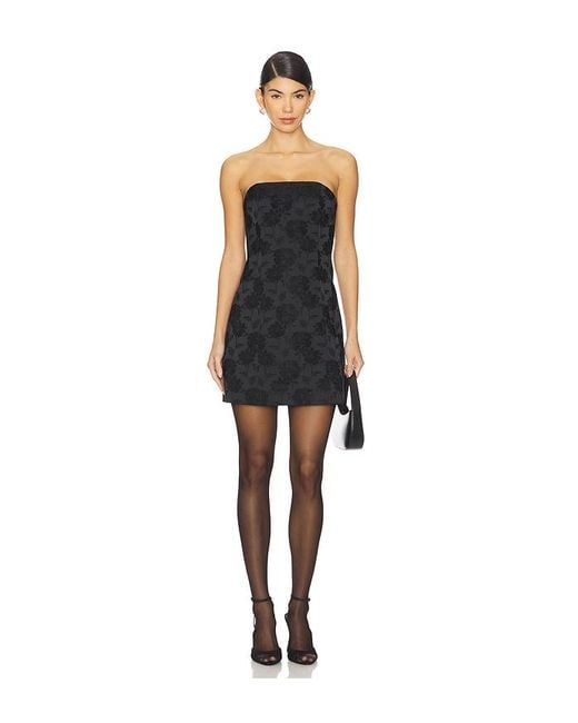 Alice + Olivia Black Roxane Drop Waist Scoop Neck Mini Dress