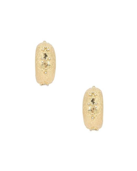 petit moments Metallic Sigil Hoop Earrings