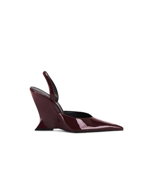 SCHUTZ SHOES Brown Patent Slingback Wedge Pumps
