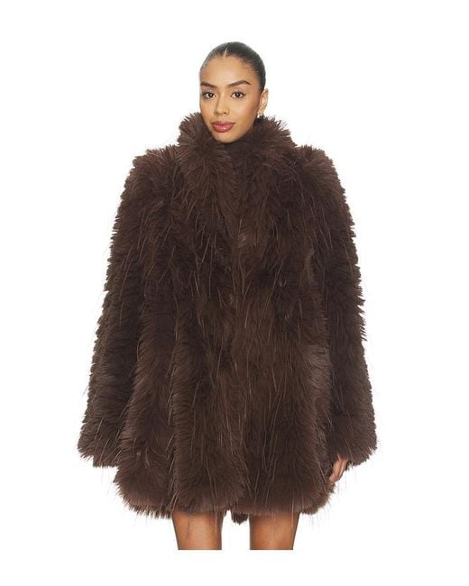 CULTNAKED Brown Faux Fur Delight Coat