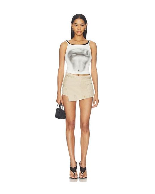 MARRKNULL White Deconstructed Utility Short