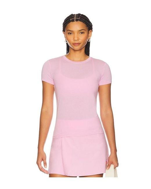 Alo Yoga All Day Short Sleeve Top in Pink | Lyst UK