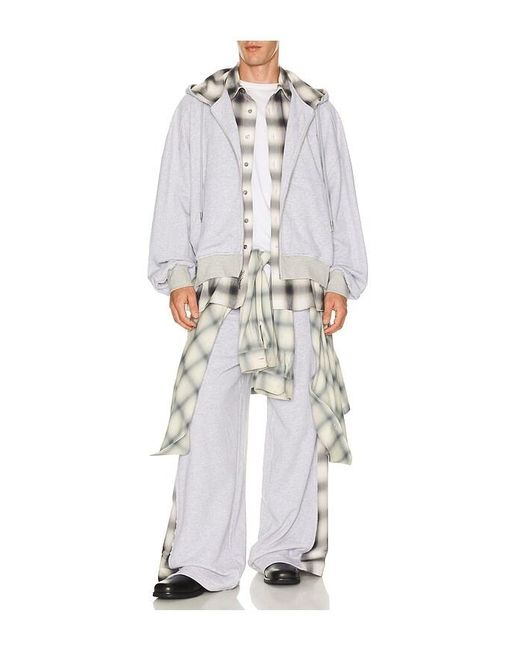 Feng Chen Wang White Patched Panel Jersey Trousers for men