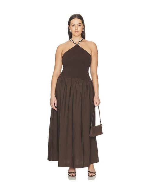 L'academie Brown 'Academie Jinjara Beaded Halter Dress