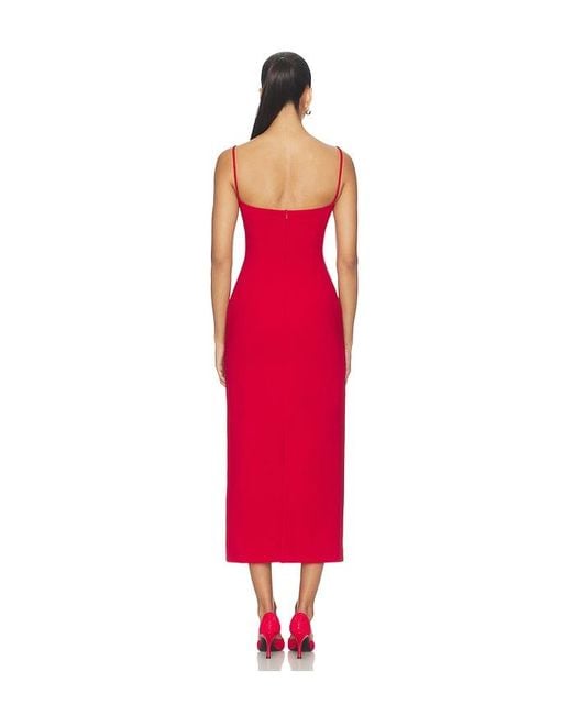 Magda Butrym Red Floral Applique Midi Dress