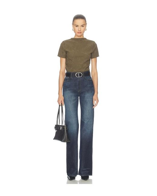 Hudson Blue Faux Suede Short Sleeve Ruched Top