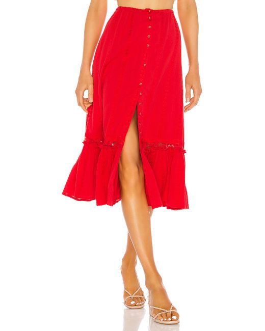 MAJORELLE Red Gypsum Skirt