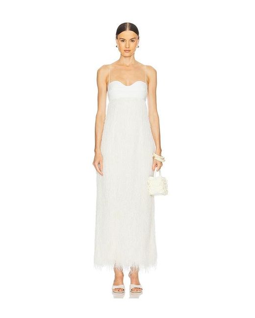 Clea White Selene Fringe Longline Dress