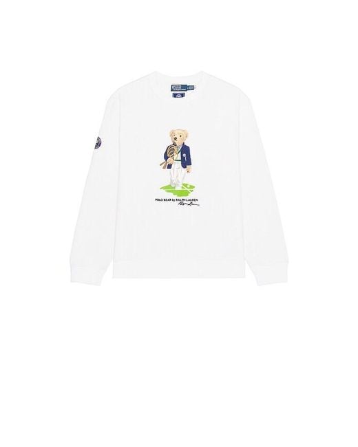Polo Ralph Lauren White Wimbledon Bear Sweater for men