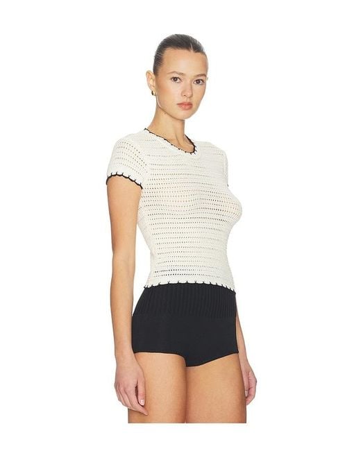 MAJORELLE White Maev Short Sleeve Top