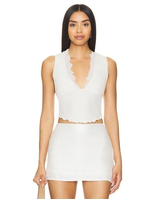 Free People White BUSTIER-TOP CLASSIC TWIST