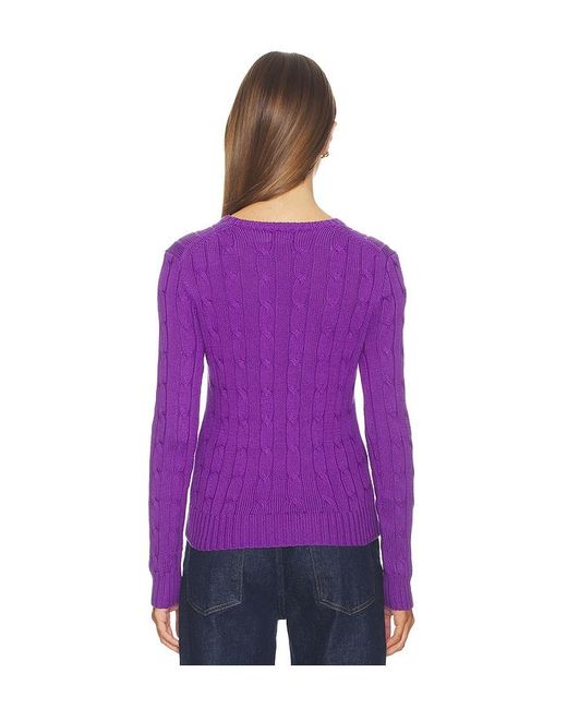 Polo Ralph Lauren Purple Pima Julianna Long Sleeve Top