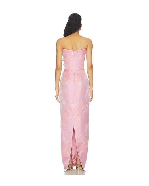 SAU LEE Pink Savie Jacquard Gown