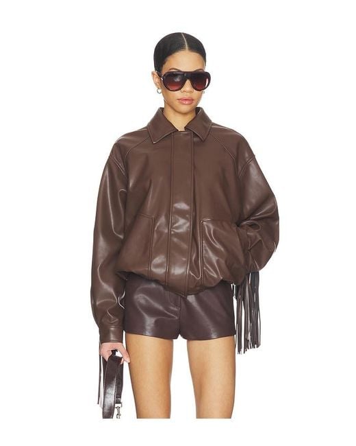 Lovers + Friends Brown Sanna Faux Leather Jacket